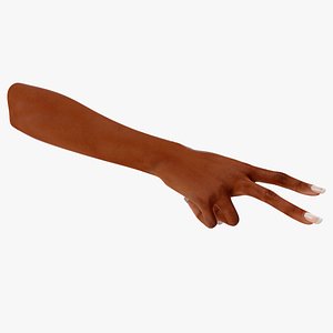 Hand of African Female Victory Sign Pose 3D model