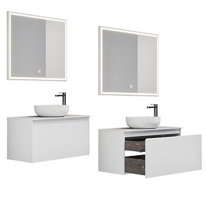 3D model Nova Lite 100 White 1 drawer