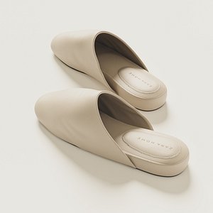 3D model elegant slippers leather mule