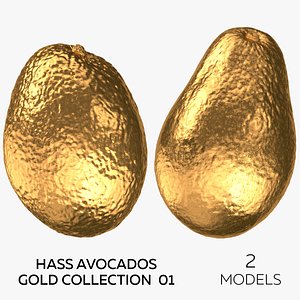 3D Hass Avocados Gold Collection  01 - 2 Avocados model