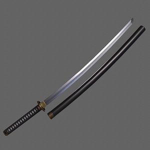PBR Katana Japanese Sword Black Ver.2