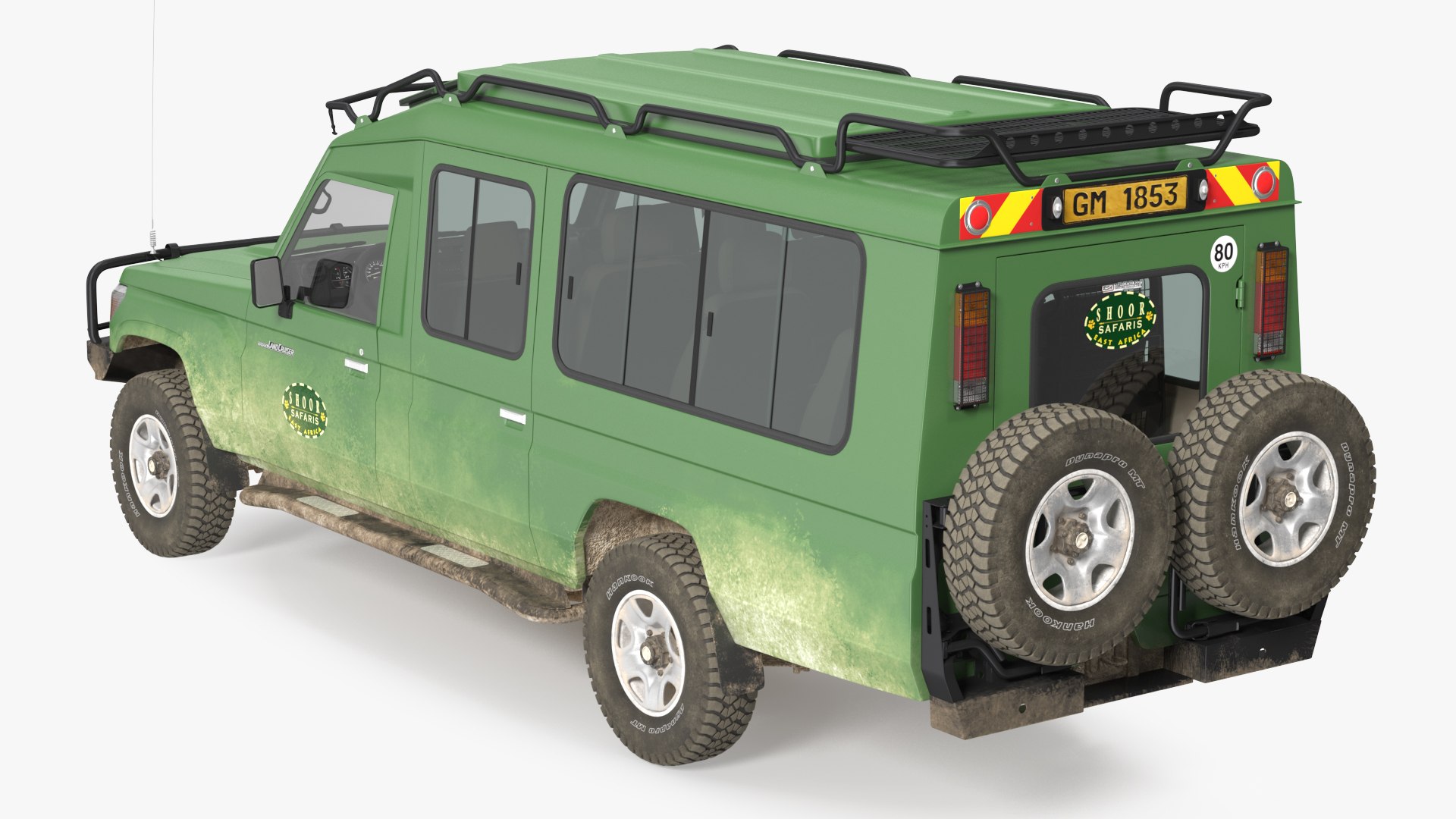 Toyota Land Cruiser Safari Green Dirty 3D model preview