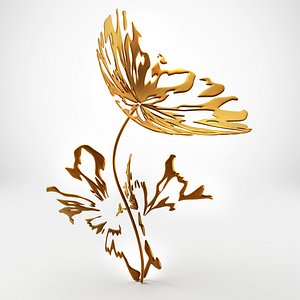 Sculpture flower bronze abstract