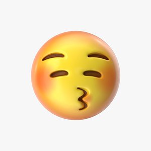 emoji 18 kissing face 3D model