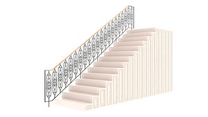 3D Highly detailed railing 02