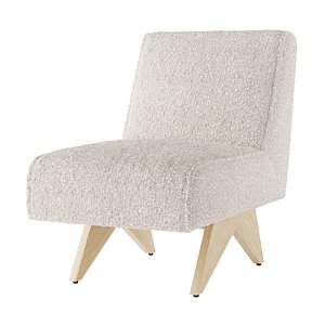 RH JAKOB ARMLESS LOUNGE CHAIR 3D model