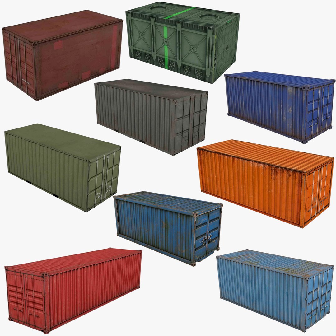 Low-poly Shipping Container Collection - TurboSquid 2638635