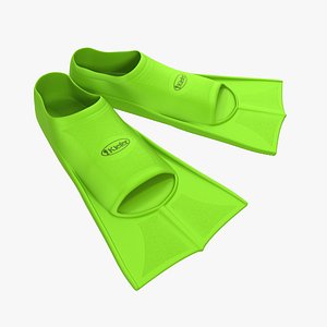 swim fins green 3d model