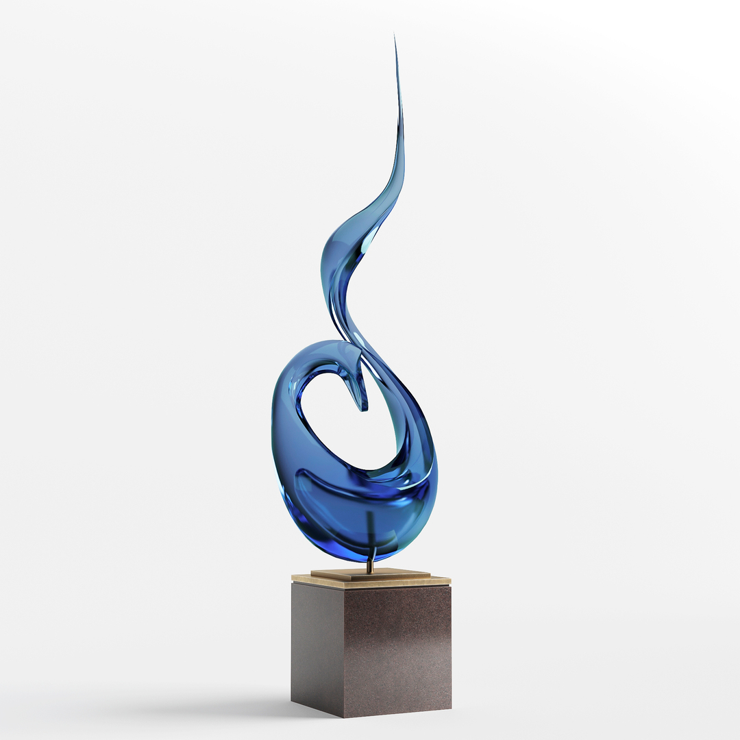 3D Modern Decorative Abstract Glass Art Sculpture 01 model TurboSquid 1760432