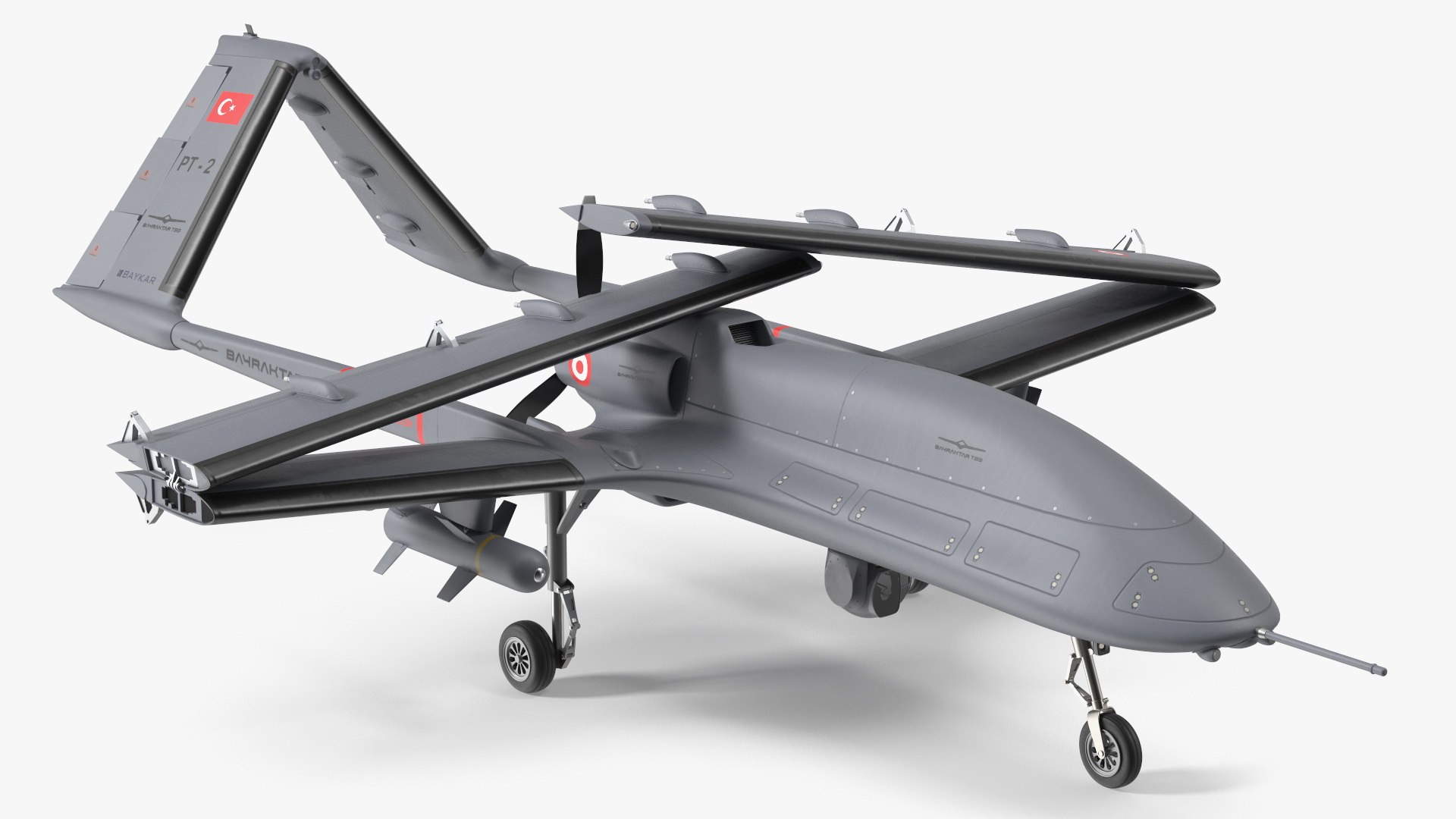 Bayraktar TB3 Drone with Wings Folded 3D model preview