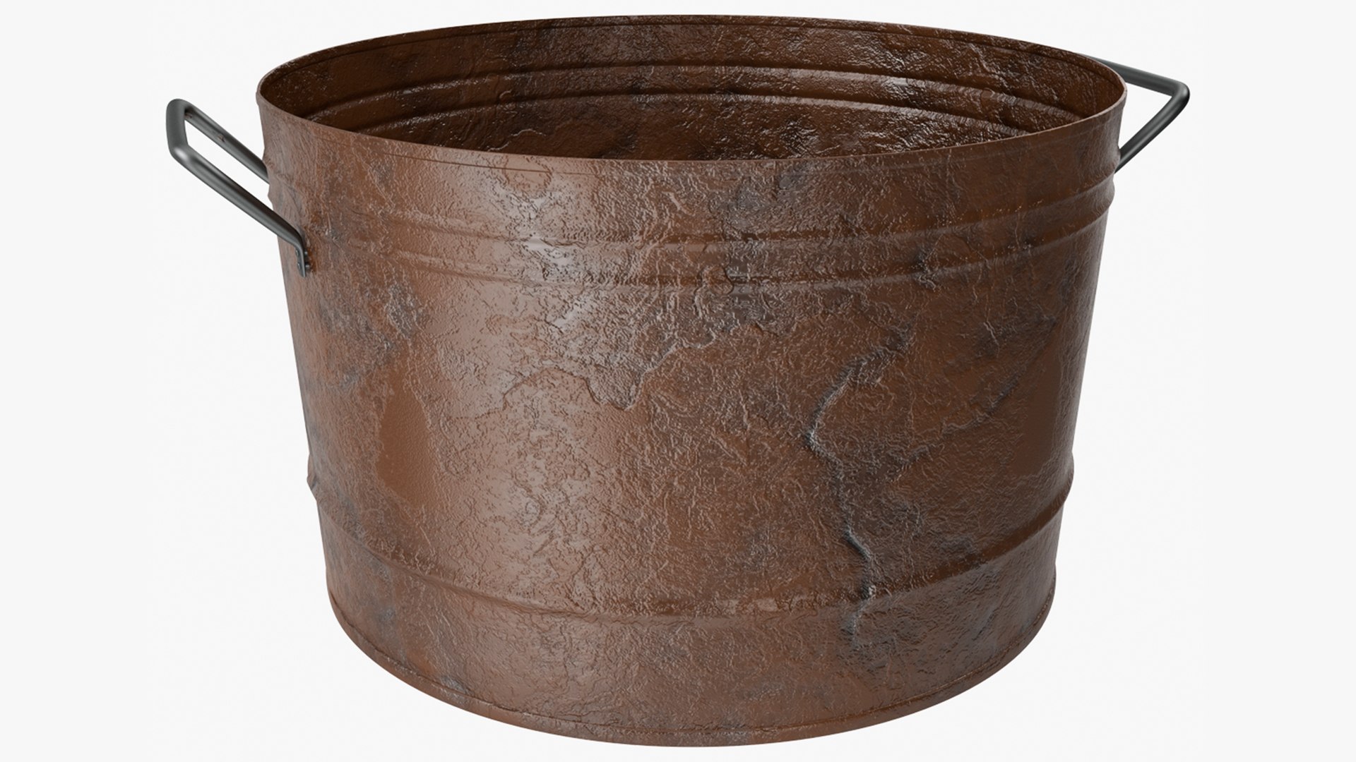 Steel Round Tub Rusty 3D model preview