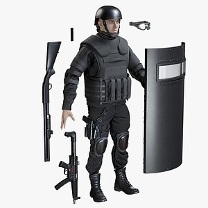 3D model uniform swat man