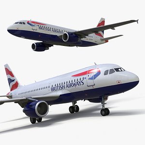 British Airways Airbus A319 Rigged for Cinema 4D