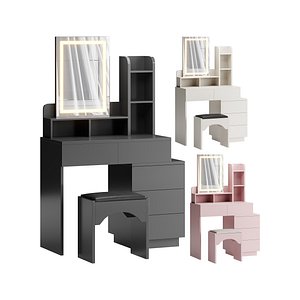 3D Coiffeuse Morilus avec armoire reglable