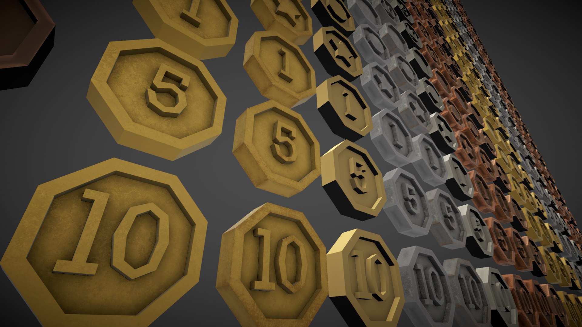3D Low-poly 3D coins - TurboSquid 1818939