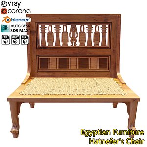 3D Egyptian Furniture Kit - Hatnefers Chair model