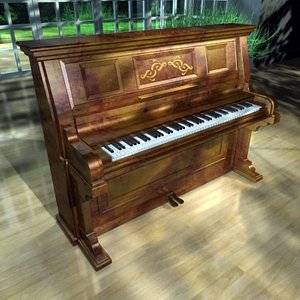 old wall style piano keyboard 3d model