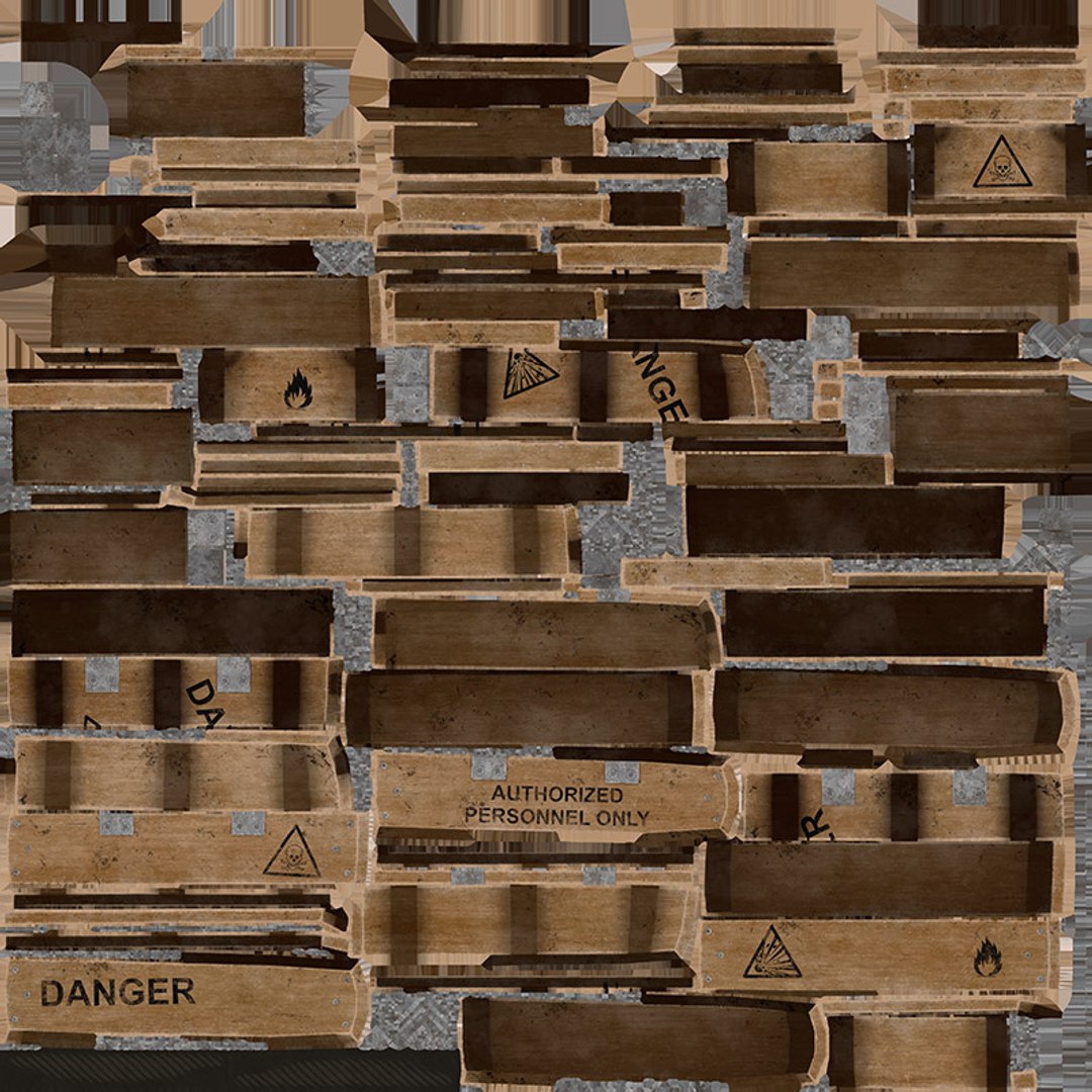 3D Wood Crates - Pack Of 2 Different Sizes With 4 Texture Sets In ...