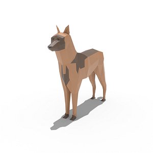 3D Low poly Belgian Malinois