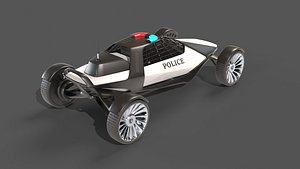 Sci-Fi futuristic police racing buggy 3D model