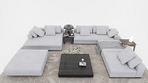 Modern Sofa Combination Scene for Cinema 4D and Corona Renderer 3D