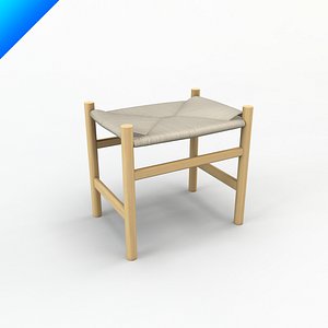 3d model ch53 hans wegner stool