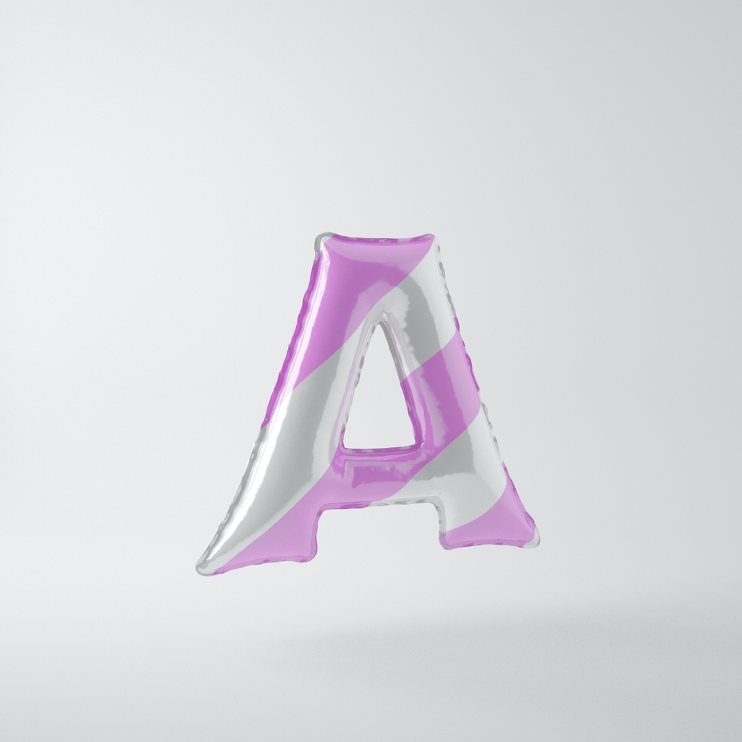 3d model numbers letters balloon