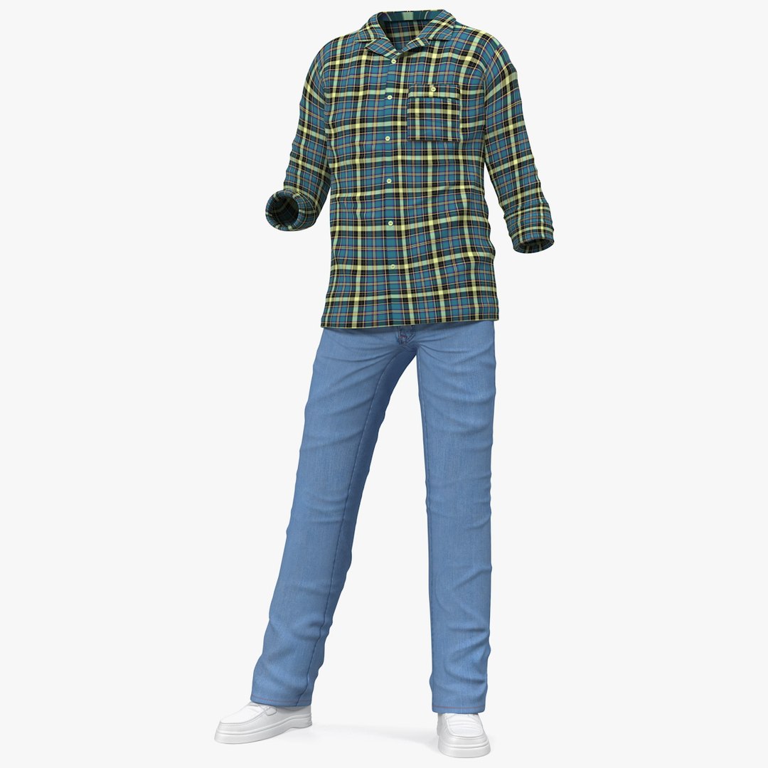 Men Homewear 3D model preview