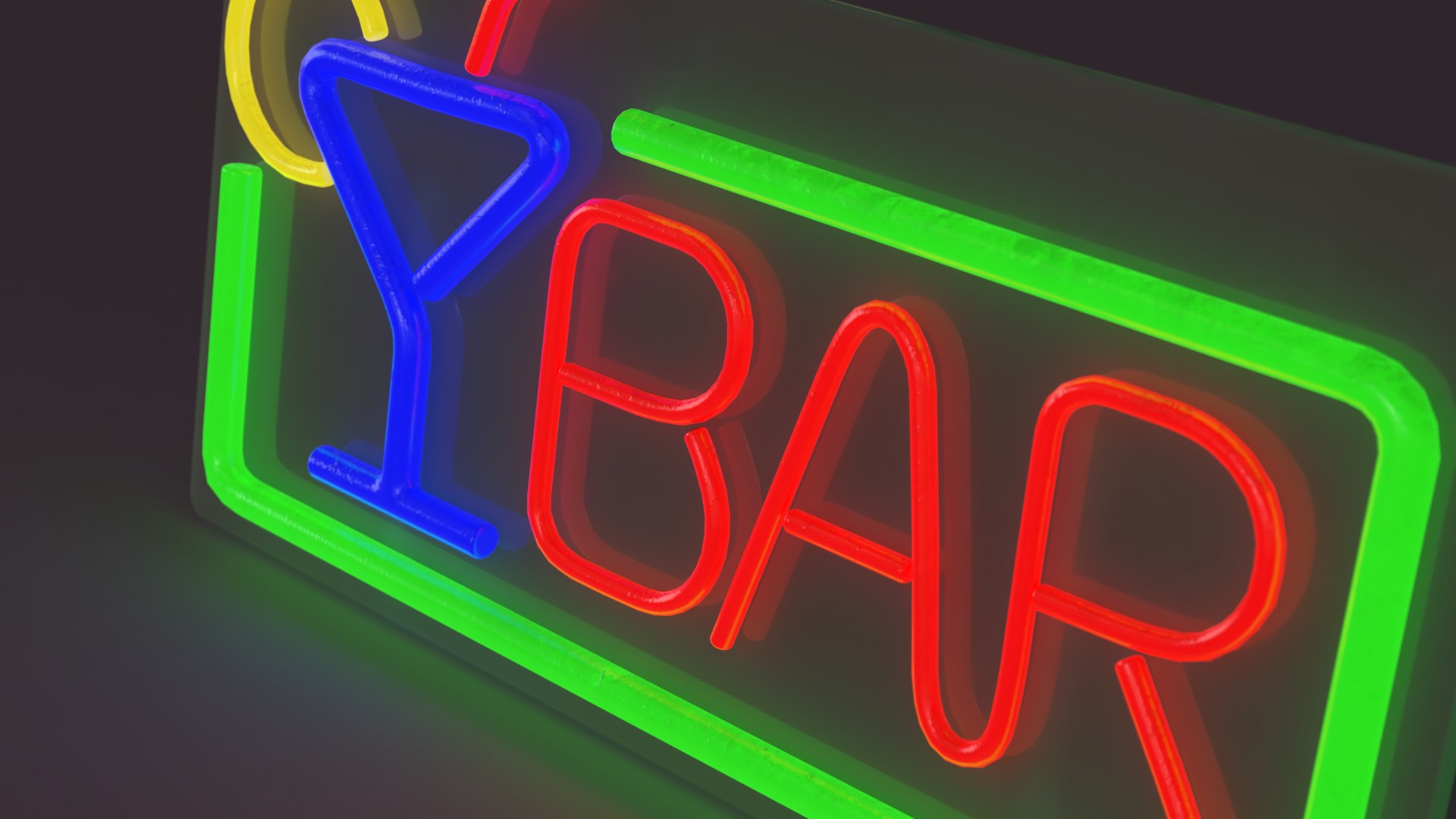 Neon bar table sign 3D model - TurboSquid 2165701