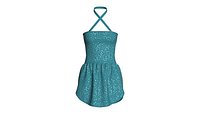 Girls Polka Dot Ruffle Hem Halter Top
