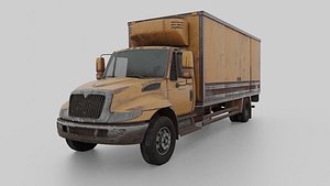 Low-poly abandoned truck 3D model