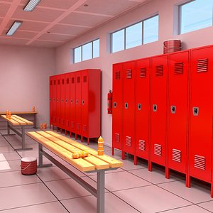 3D model Locker Room 3 - Red