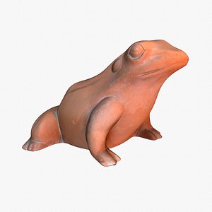 Ceramic frog toad low-poly 3D model