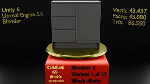 Dresser 2 - Variant 1 of 17 Black - Matte 3D model