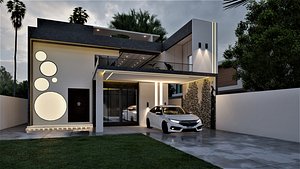 Modern Contemporary House 3D Model - SketchUp  AutoCAD Plans Included