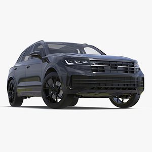 3D model Hybrid Electric SUV Black Rigged for Cinema 4D