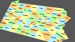 3DPennsylvaniaCountyMap.lwo