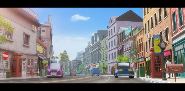 만화 도시 거리 장면 3D 모델 - TurboSquid 1506431