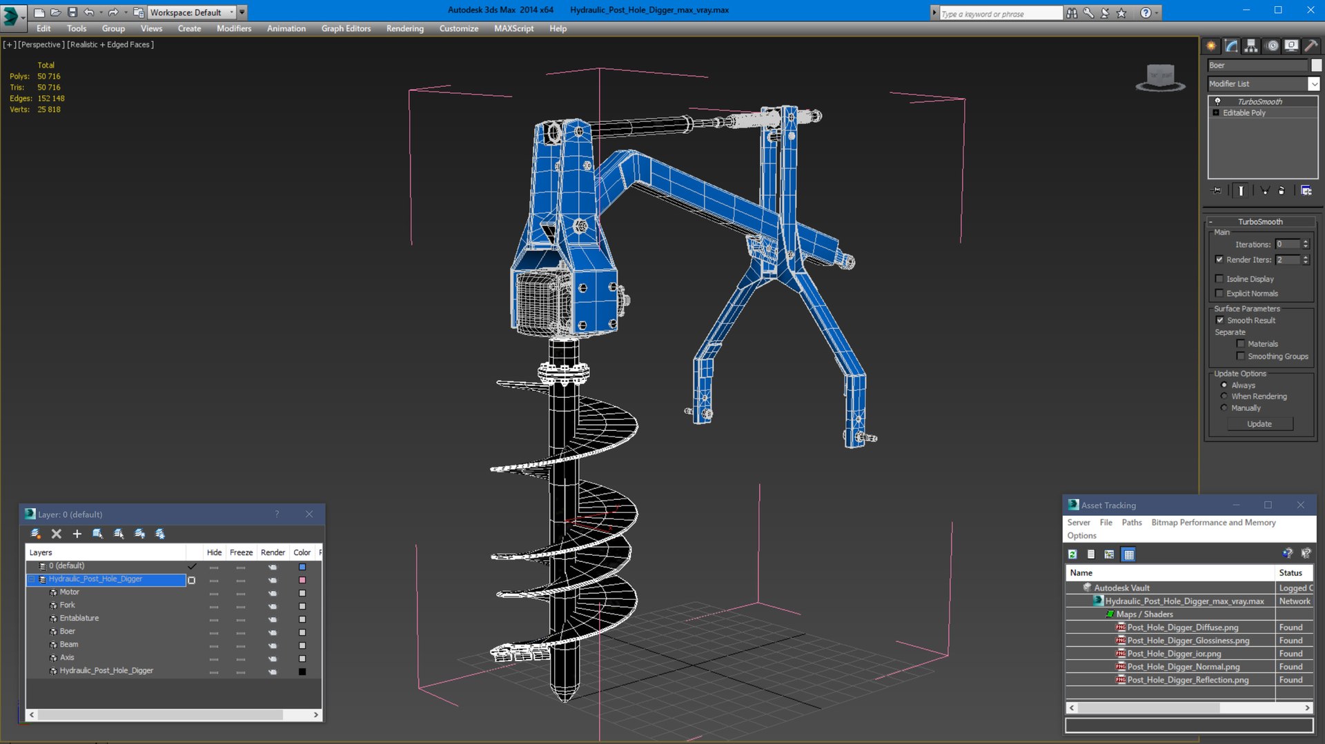 Hydraulic Post Hole Digger Model - TurboSquid 1962437