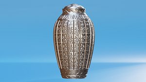 3D Ornate Silver Urn 3
