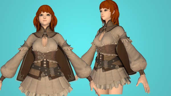 girl warrior rig 3D