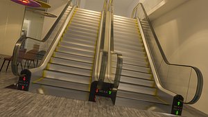 3D model escalator  Rolltreppe
