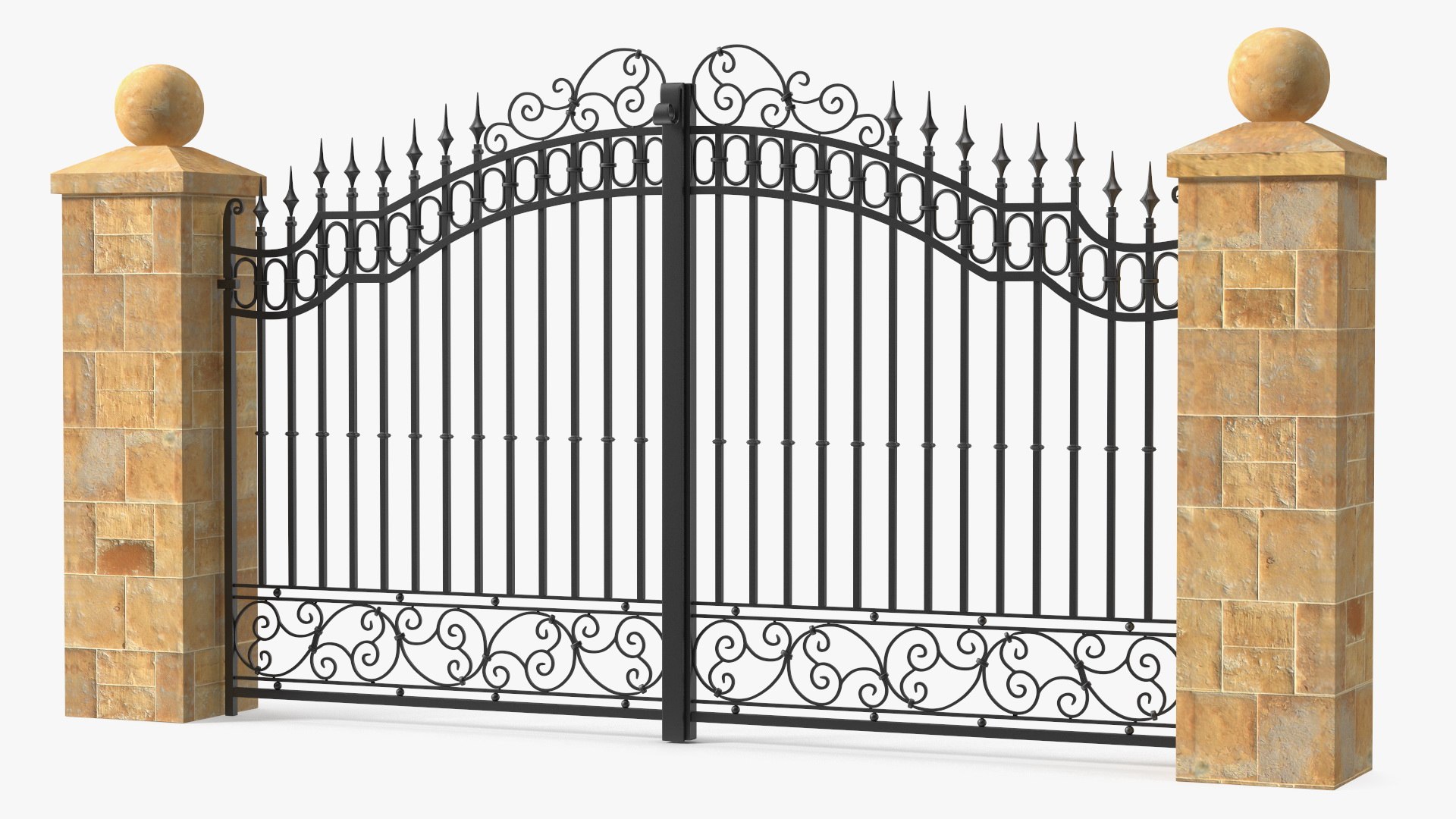 Ornate Iron Gate 3D model preview