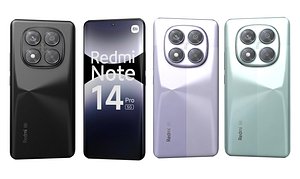 3D model Xiaomi Redmi Note 14 Pro 5G All Colors