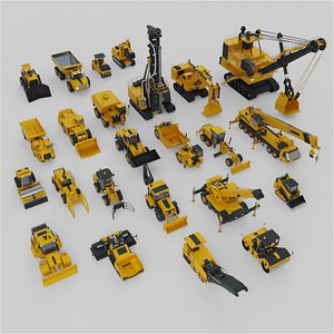 24 Heavy Vehicles - Mega Lowpoly Pack