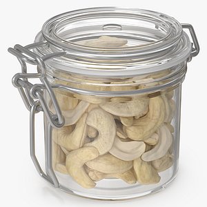 3D Cashews in a Glass Jar 3