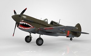 3D model Curtiss P-40 Warhawk