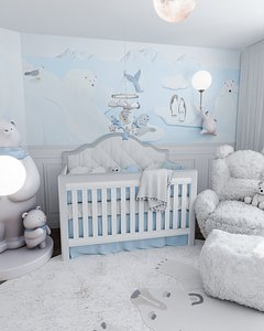 3D Winter Baby Room Blender Scene model