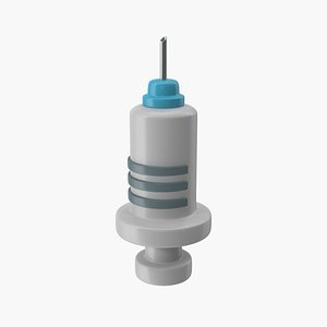 3D Medical Syringe Health Care Cartoon Style