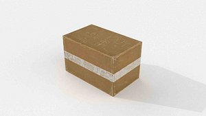 3D Old Cardboard Box model